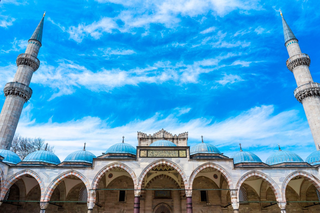 Suleymaniye Mosque under the blue sky