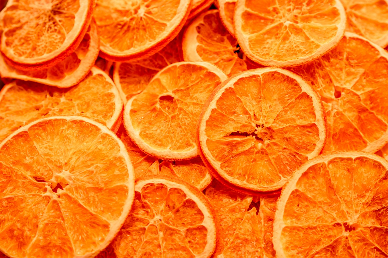 Dried oranges background