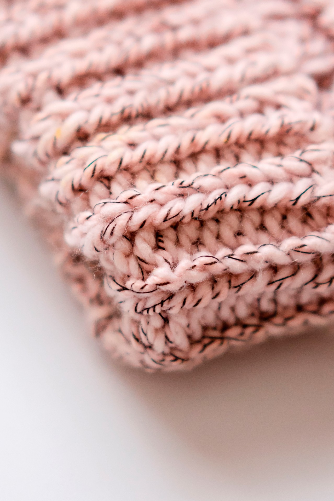Close-up view of a knitted apparel