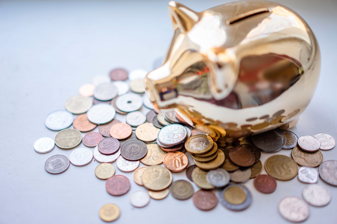 Financial savings concept with piggybank