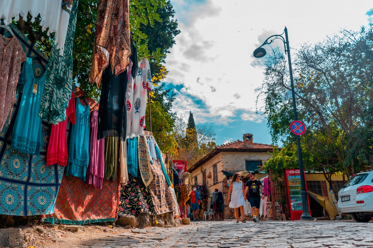 Clothing Street Market in Turkey 