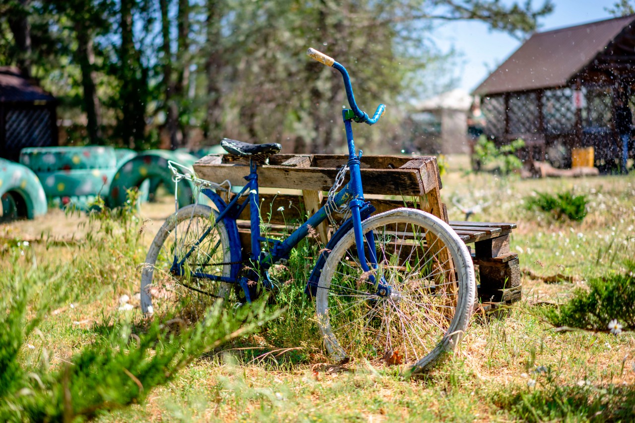 Old bicycle in the rural area