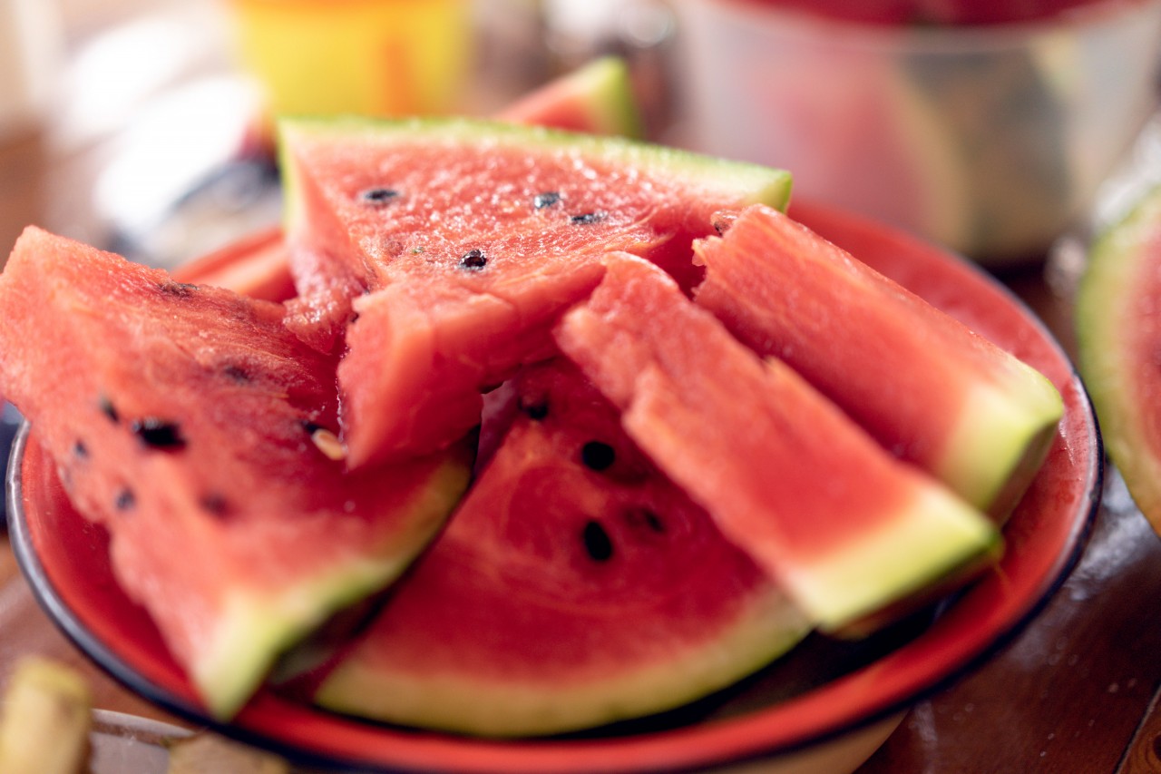 Watermelon in a Deep Plate
