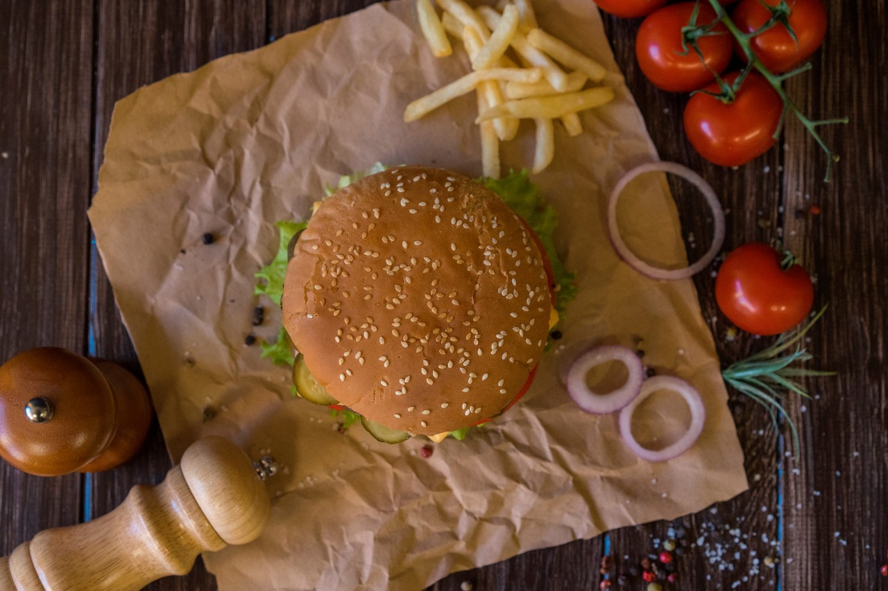 Fast Food Menu on a Light Paper Background 
