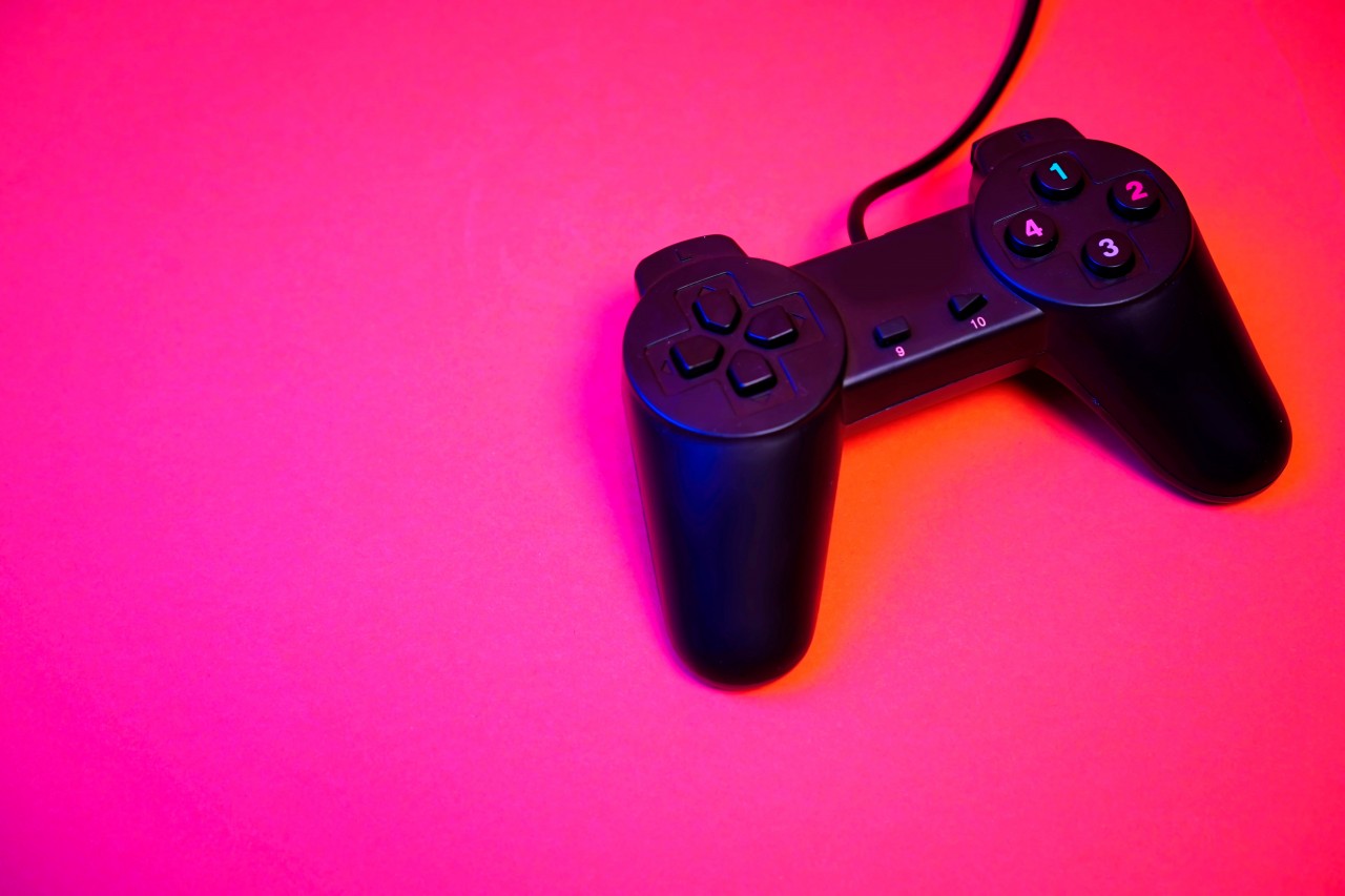 Gamepad on a Pink Background