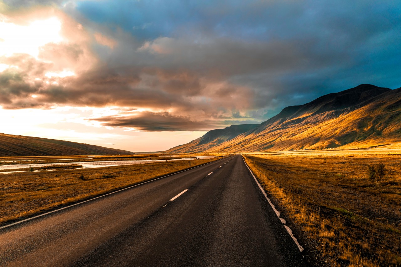 Beautiful Landscape Along the Road in Iceland