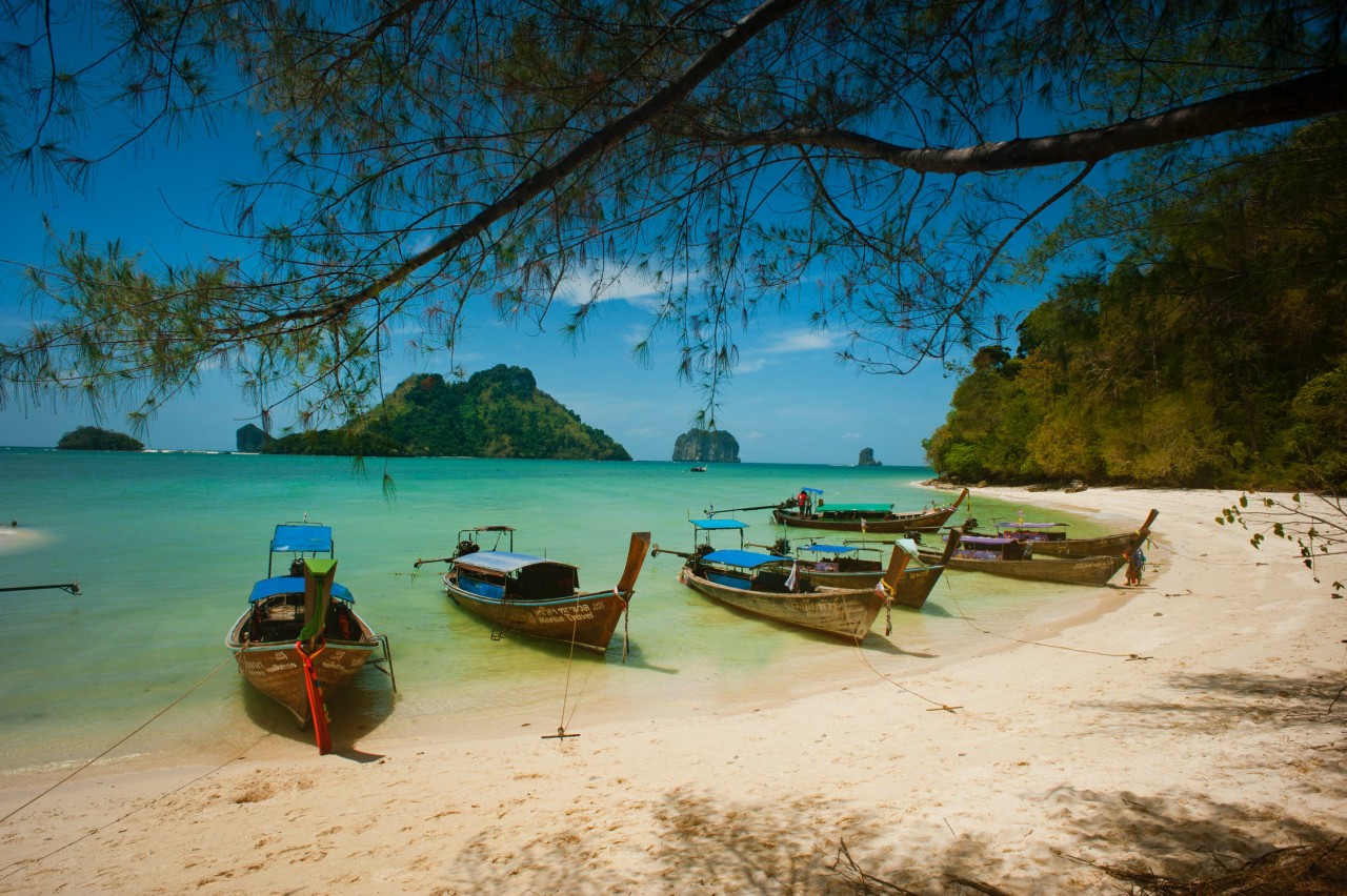 Boats at the sea coast in Thailand